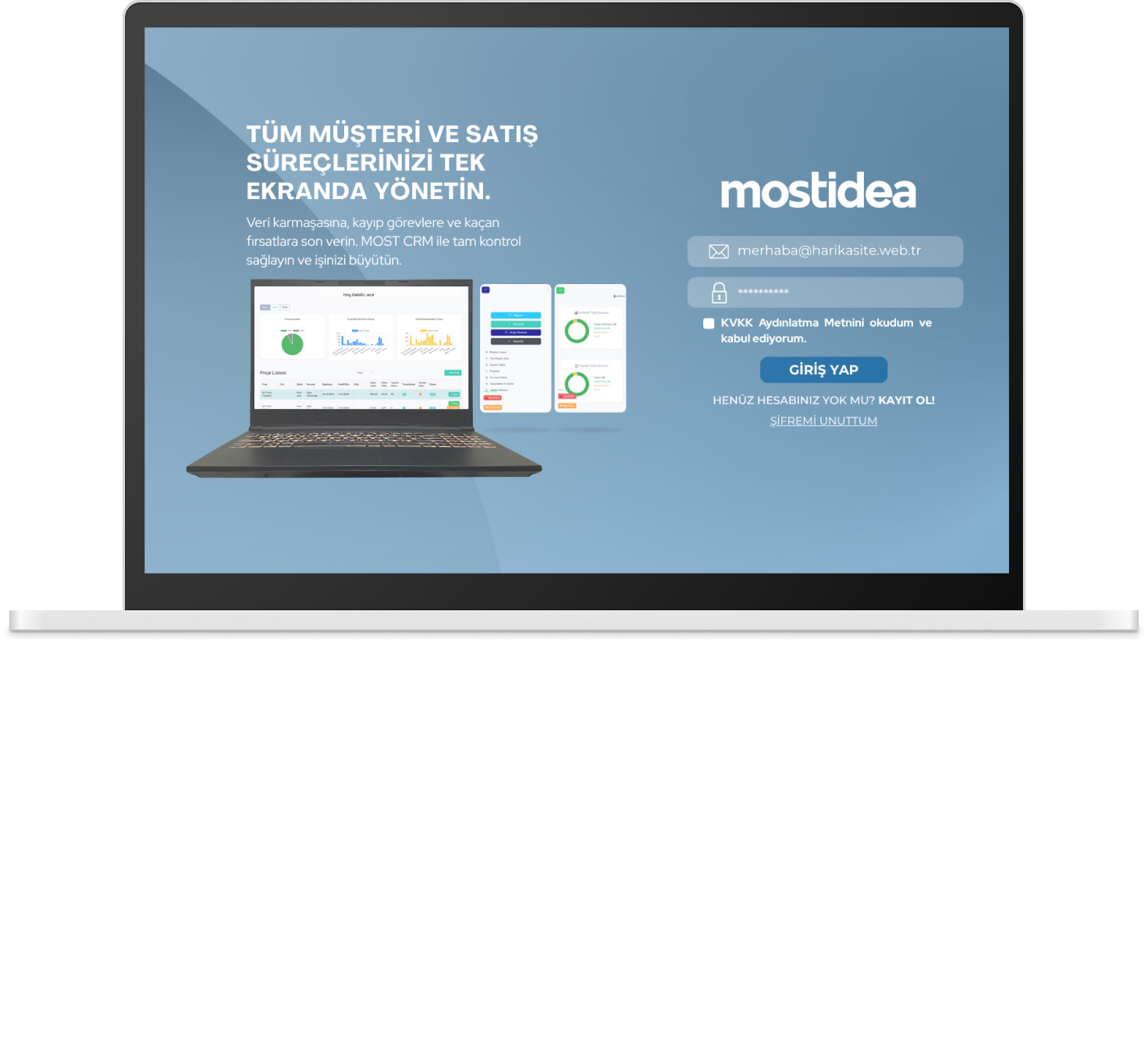 Most CRM Laptop Ekran Görüntüsü